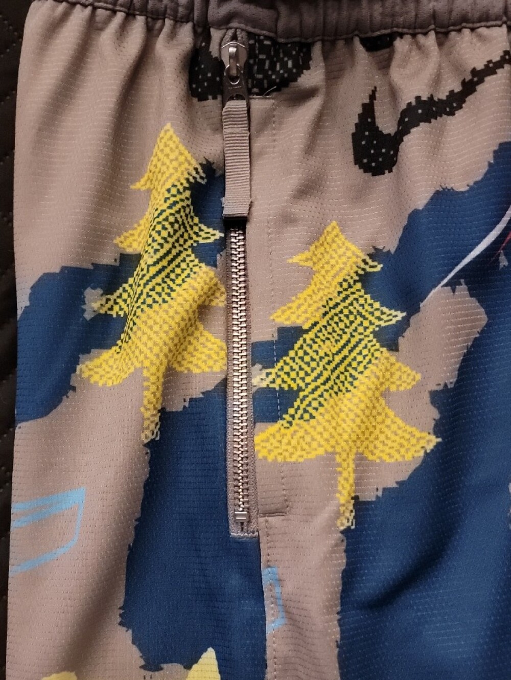 Nike Grey Blue Athletic Shorts with Yellow Graphic - Picture 7 of 7